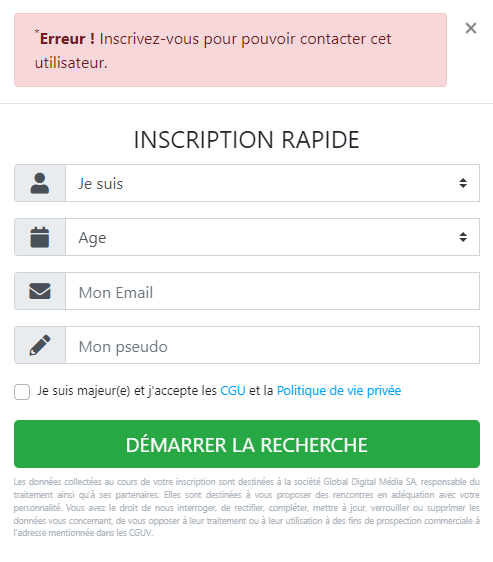 formulaire inscription sm messenger