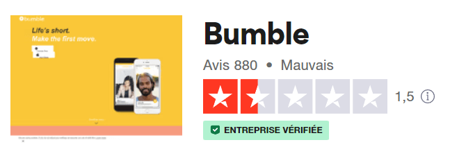 avis utilisateur bumble